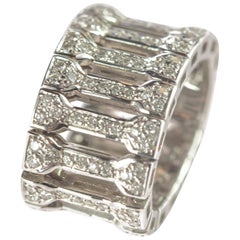 Intini Jewels 1.30 Carat Natural Diamond 18 Karat White Gold Flexible Band Ring