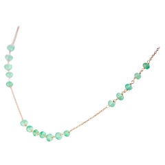 Intini Jewels 14 Karat Gold Chain Emerald Rondelle Beads Handmade Necklace