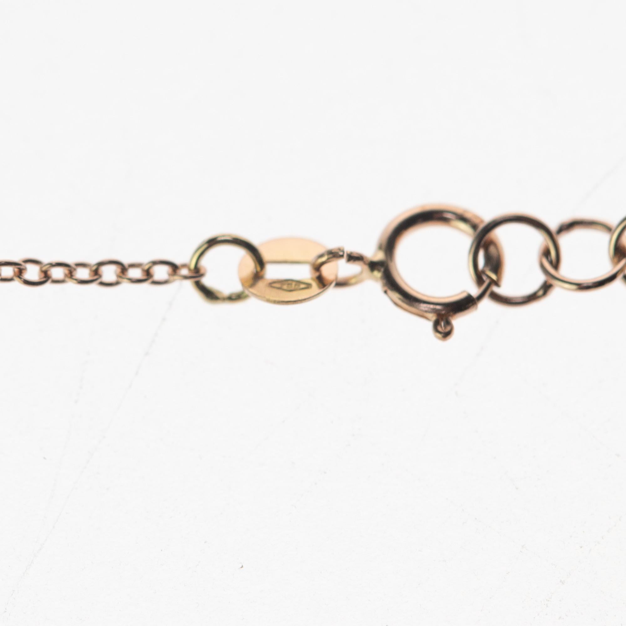 Taglio misto Intini Jewels Bracciale a catena in oro rosa 14 carati con perline di citrino fatte a mano in vendita