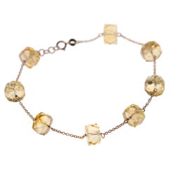 Intini Jewels 14 Karat Pink Gold Chain Citrine Beads Handmade Chain Bracelet