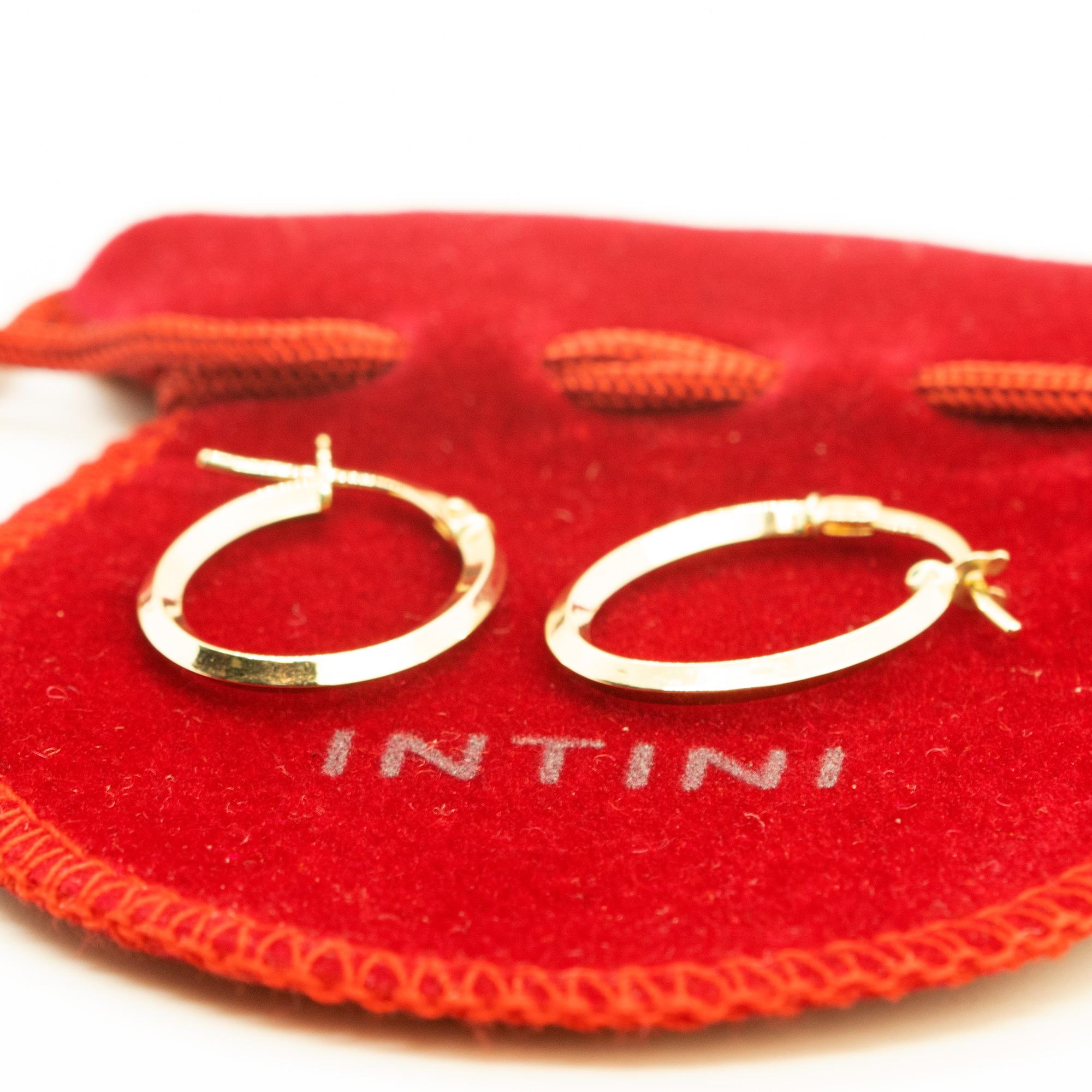 Artisan Intini Jewels, boucles d'oreilles cocktail Art nouveau ovales en or jaune massif 14 carats en vente