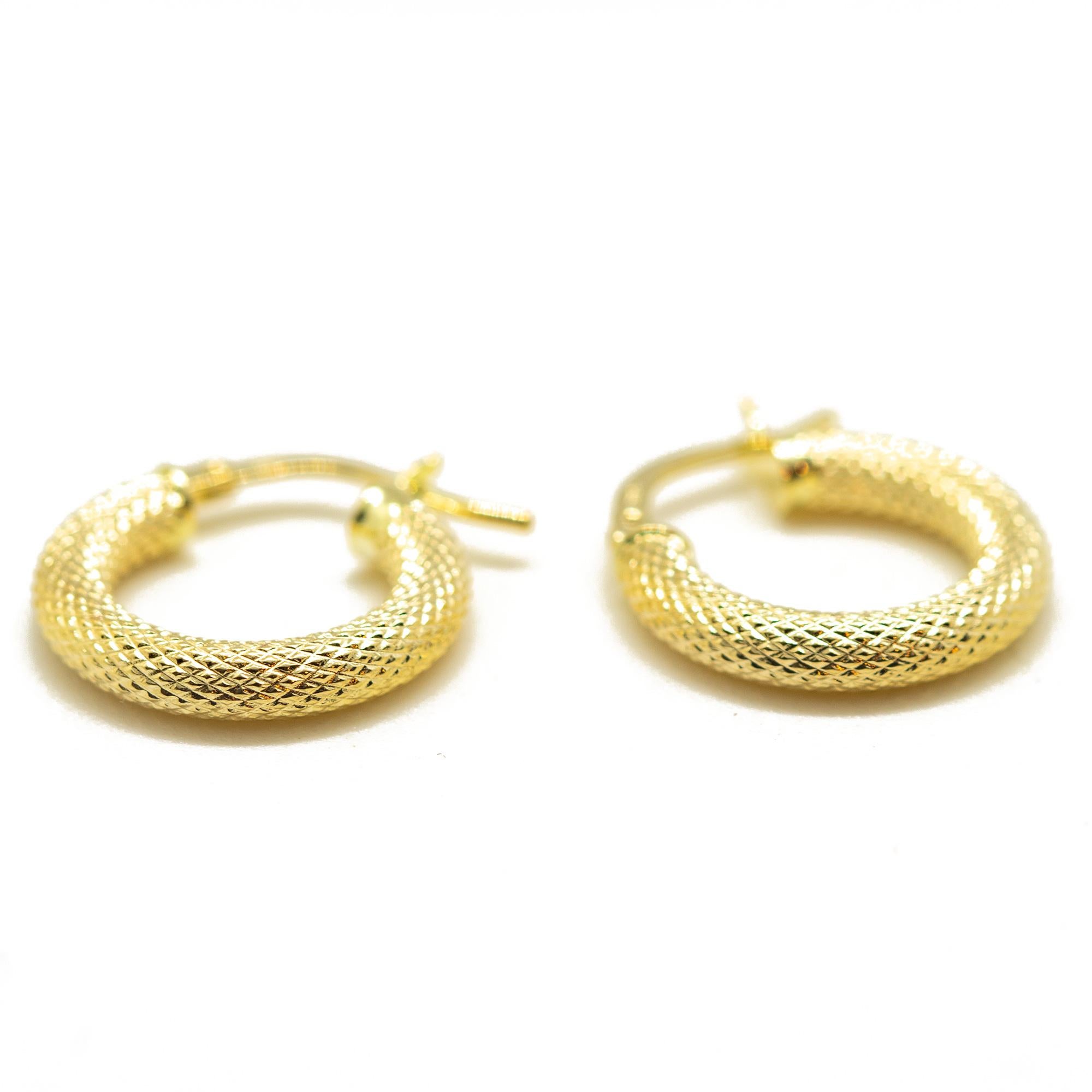 Artisan Intini Jewels, boucles d'oreilles cocktail italiennes rondes en or jaune massif 14 carats en vente