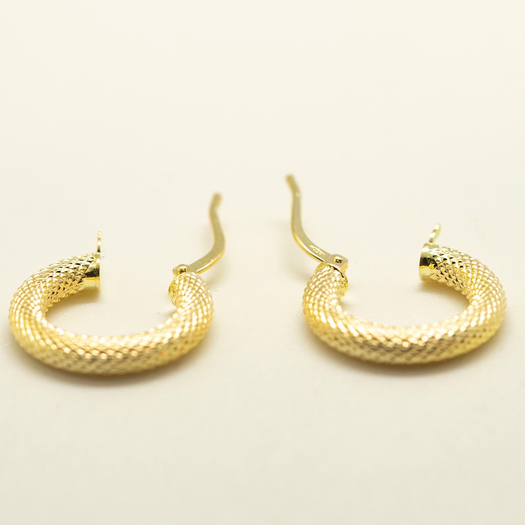 Intini Jewels, boucles d'oreilles cocktail italiennes rondes en or jaune massif 14 carats Neuf - En vente à Milano, IT