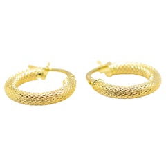 Intini Jewels 14 Karat Solid Yellow Gold Round Cocktail Italian Hoop Earrings