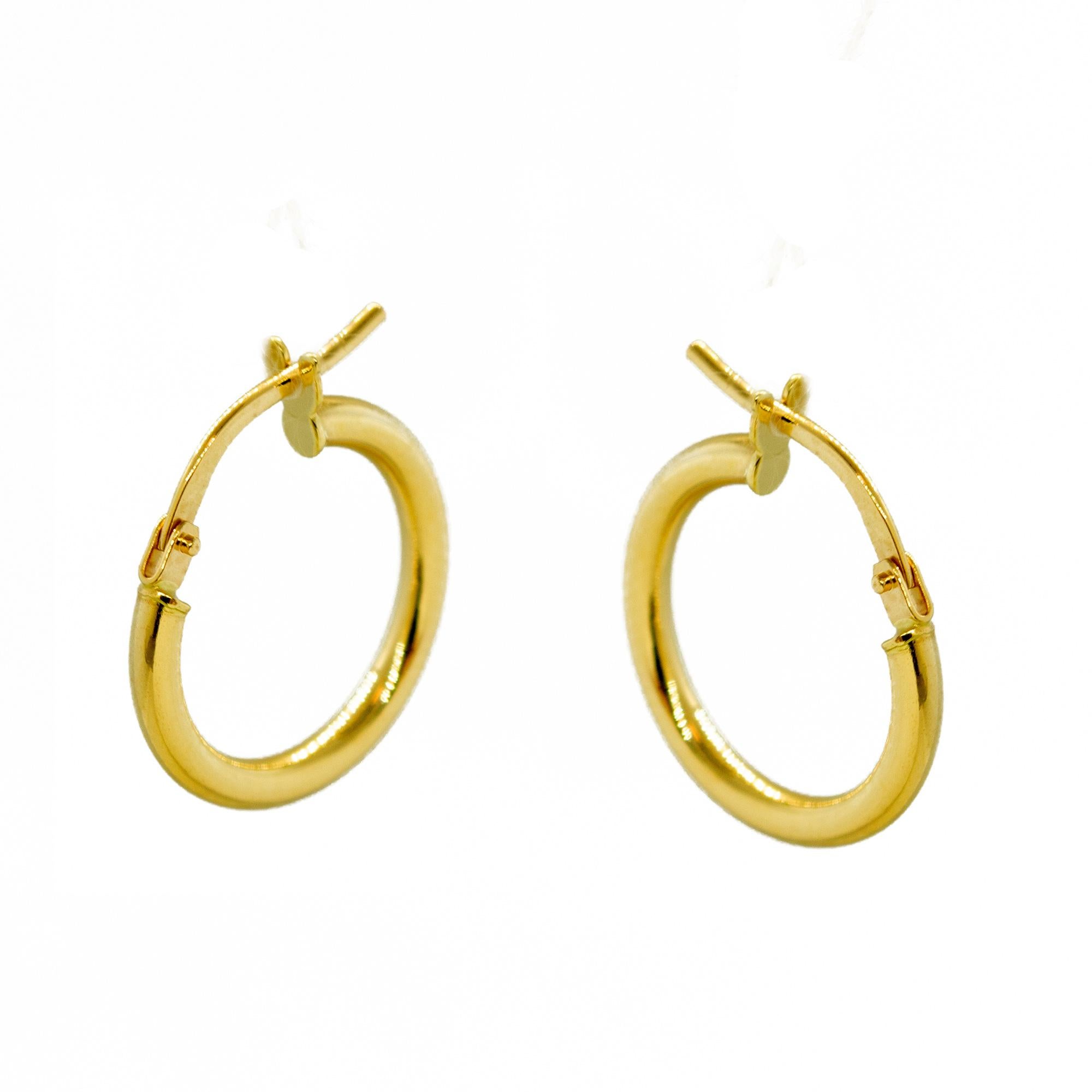 Artisan Intini Jewels, boucles d'oreilles cocktail modernes rondes en or jaune massif 14 carats en vente