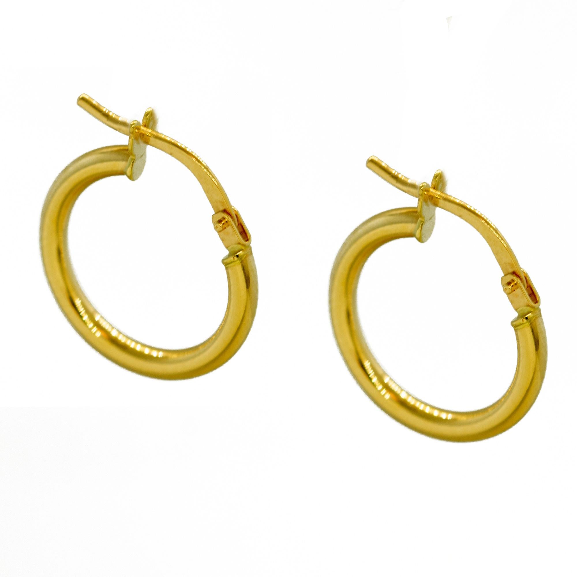 Intini Jewels, boucles d'oreilles cocktail modernes rondes en or jaune massif 14 carats Unisexe en vente