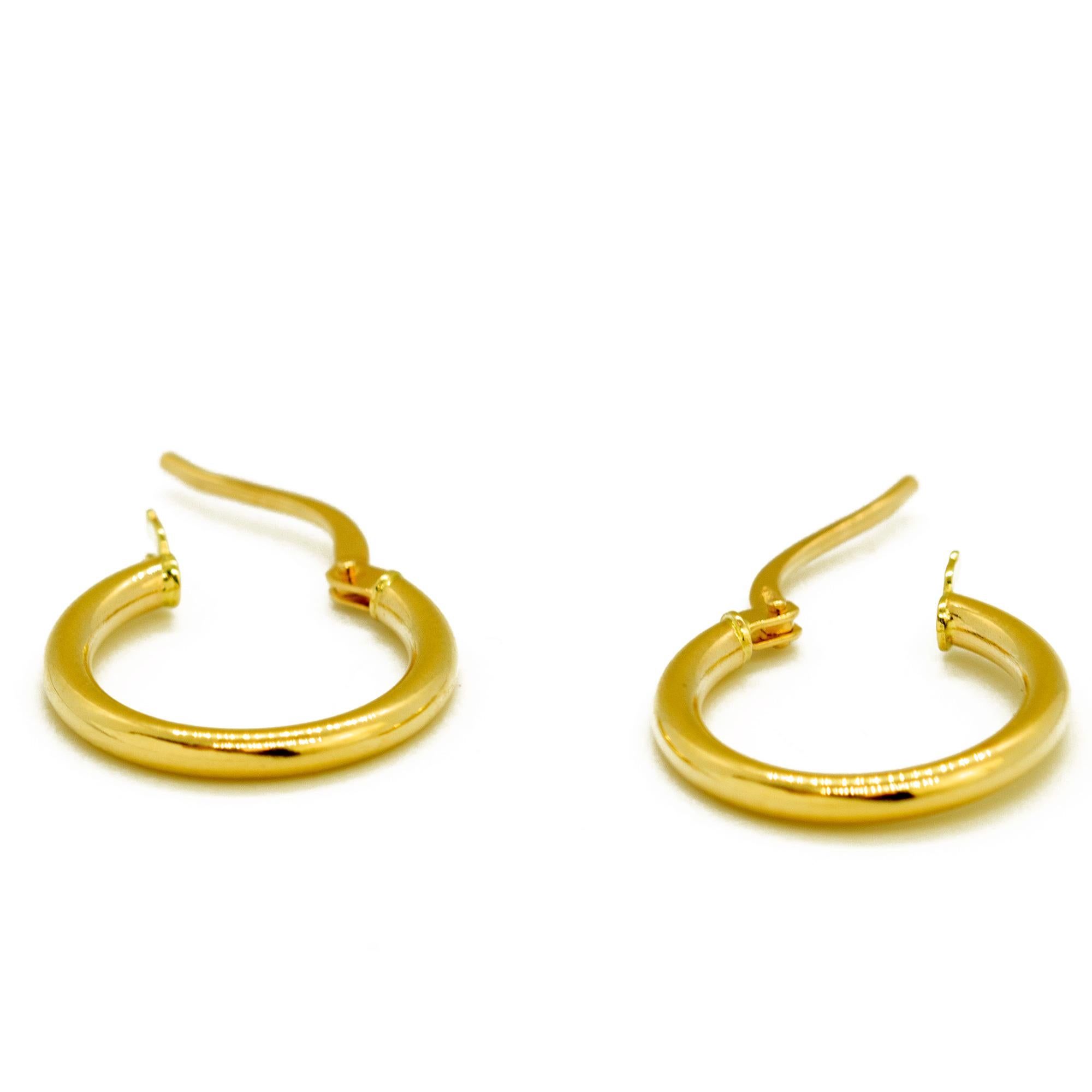 Intini Jewels, boucles d'oreilles cocktail modernes rondes en or jaune massif 14 carats en vente 1