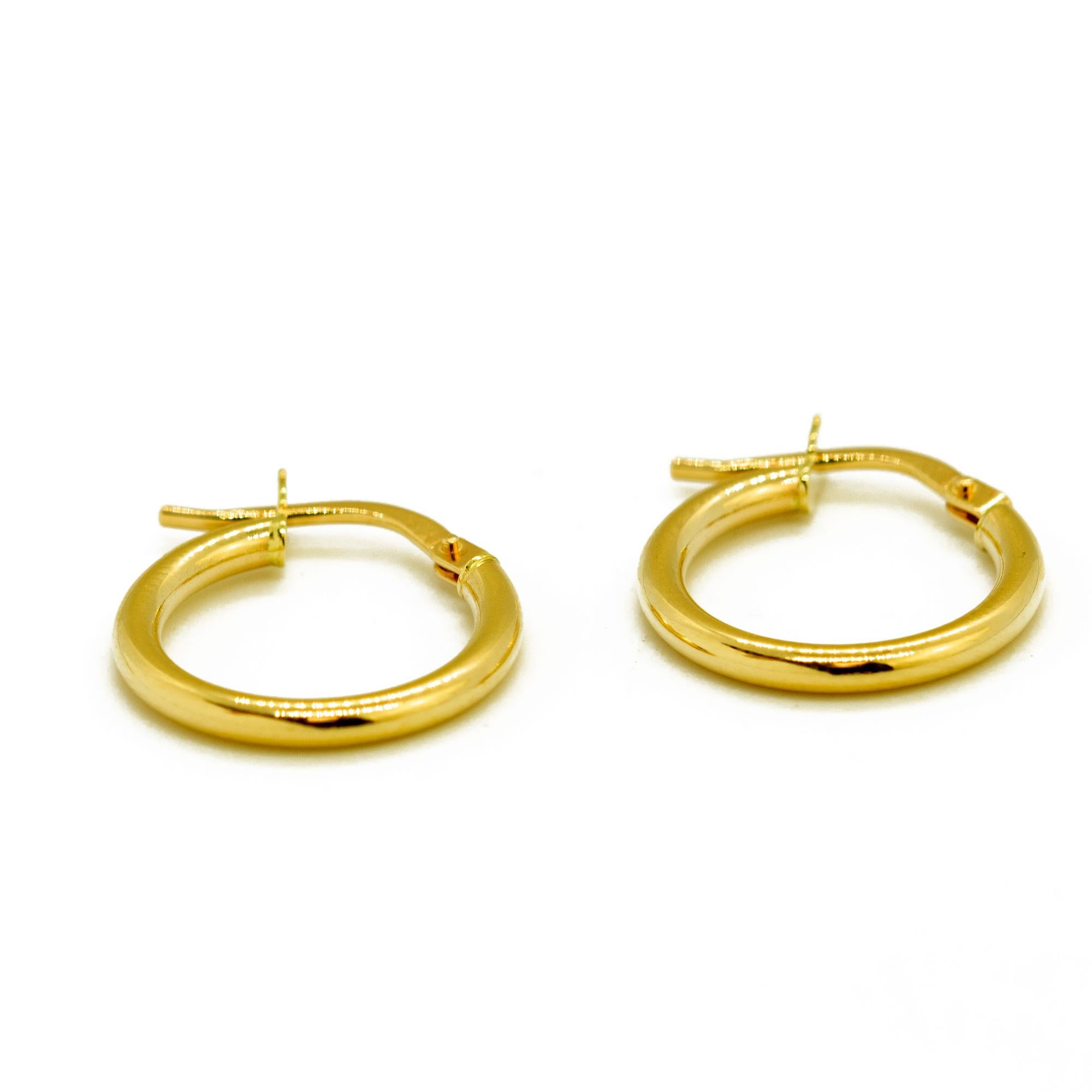 Intini Jewels, boucles d'oreilles cocktail modernes rondes en or jaune massif 14 carats en vente 2