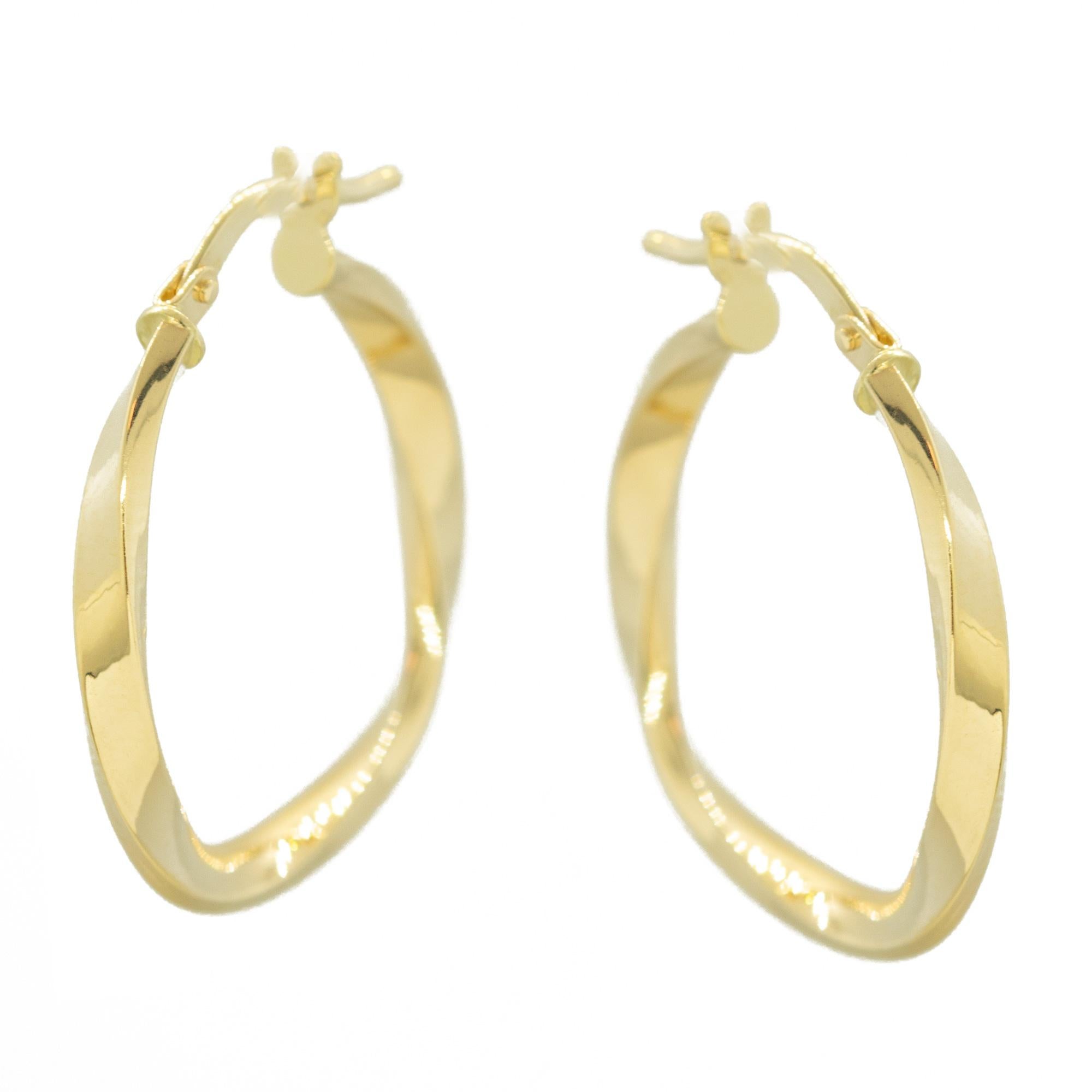 Intini Jewels, créoles de cocktail modernes effilées en or jaune massif 14 carats Neuf - En vente à Milano, IT