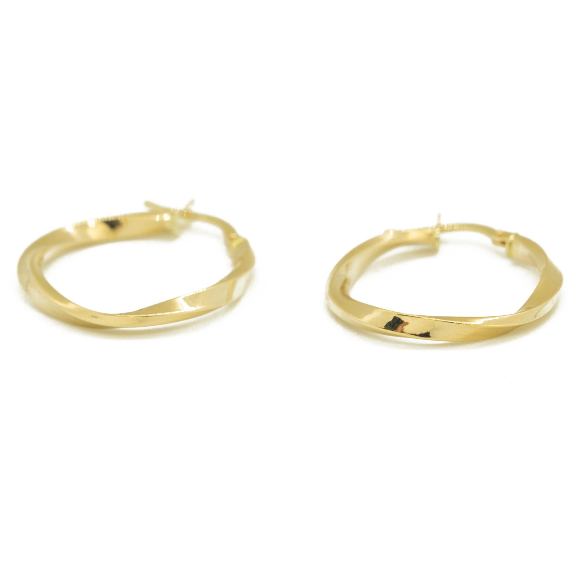 Intini Jewels, créoles de cocktail modernes effilées en or jaune massif 14 carats en vente 2