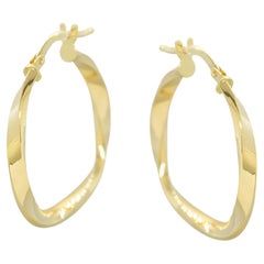 Intini Jewels 14 Karat Solid Yellow Gold Tapered Modern Cocktail Hoop Earrings