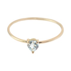 Intini Jewels Bague cocktail chic en or jaune 14 carats avec topaze ronde, faite à la main