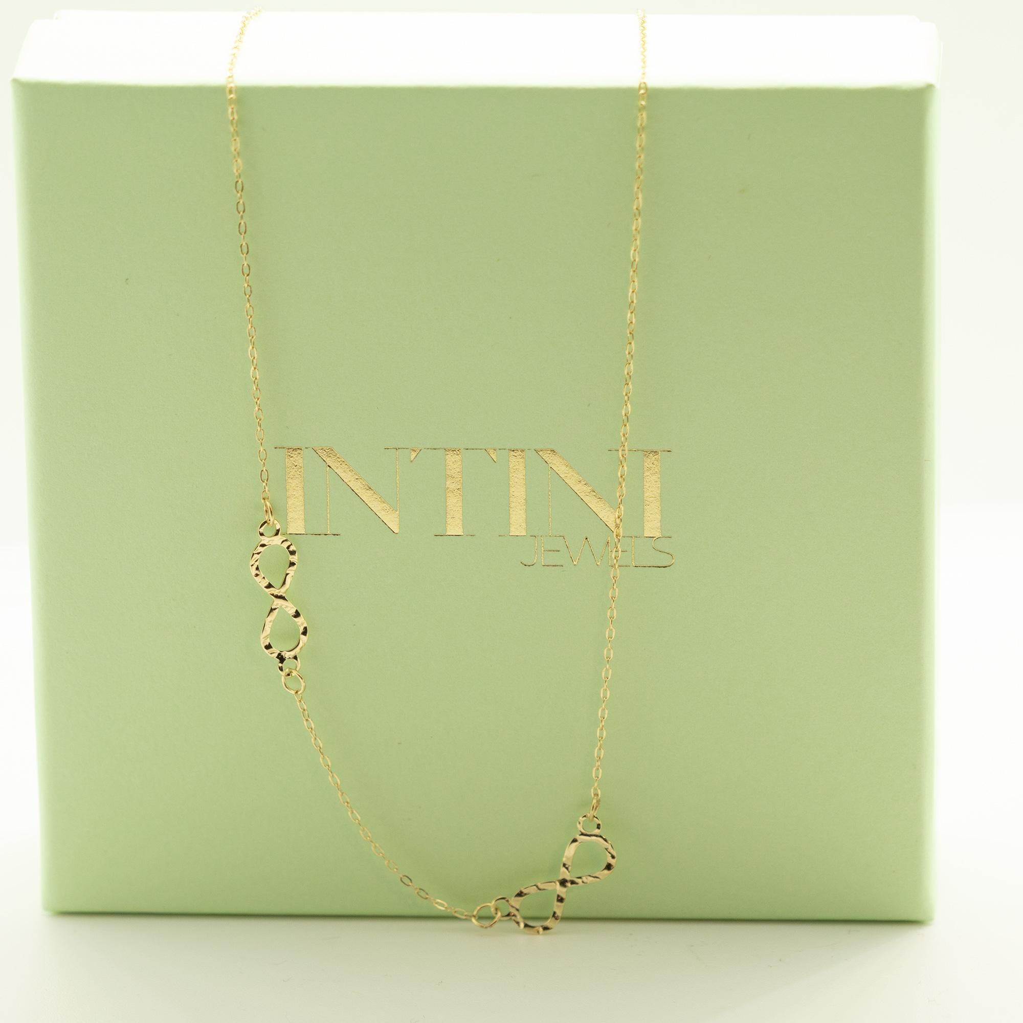 Intini Jewels 14 Karat Yellow Gold Tree of Life Chain Pendant Infinity Necklace For Sale 1