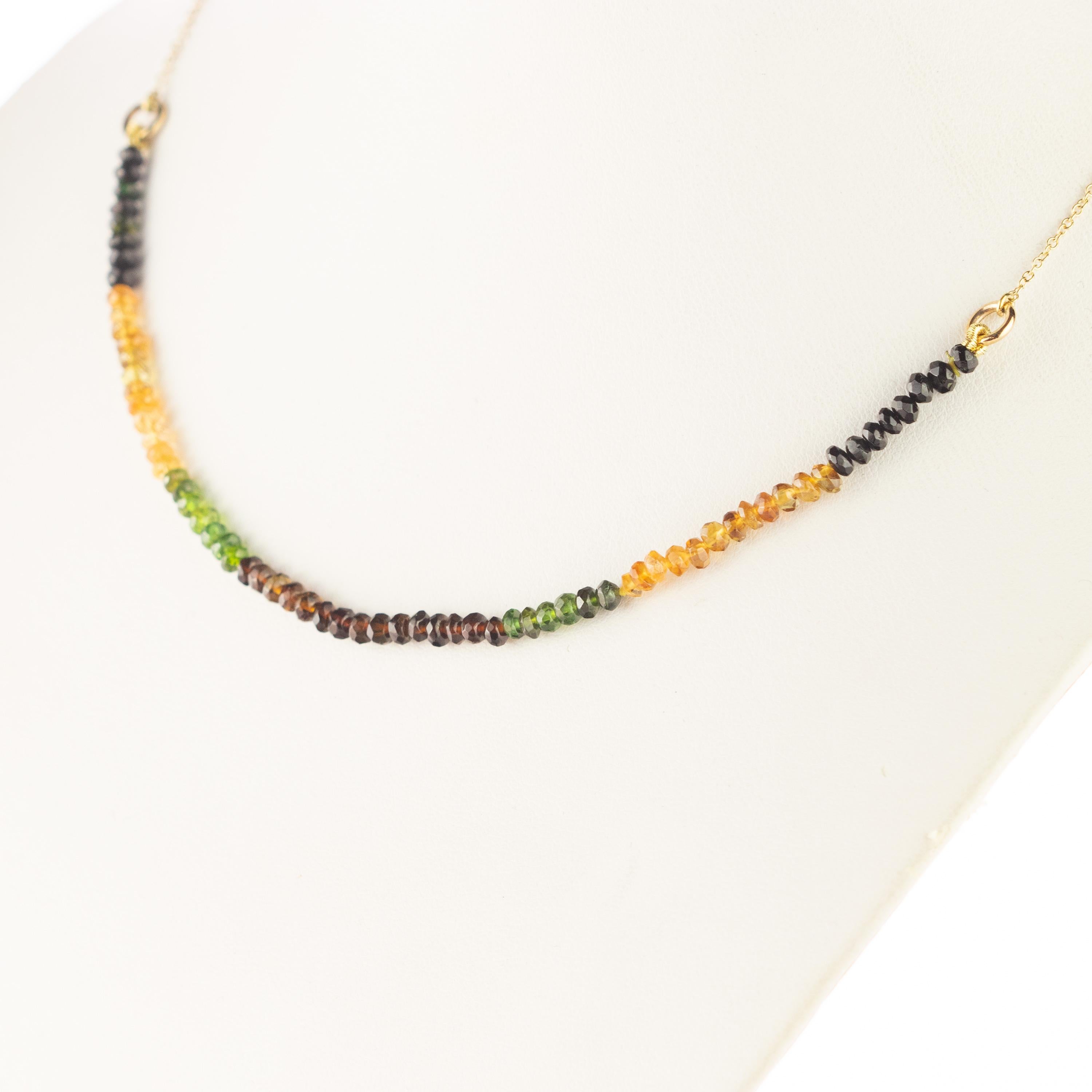 Intini Jewels - Collana di perline da cocktail con tormalina a catena in oro 18 kt. in vendita 2