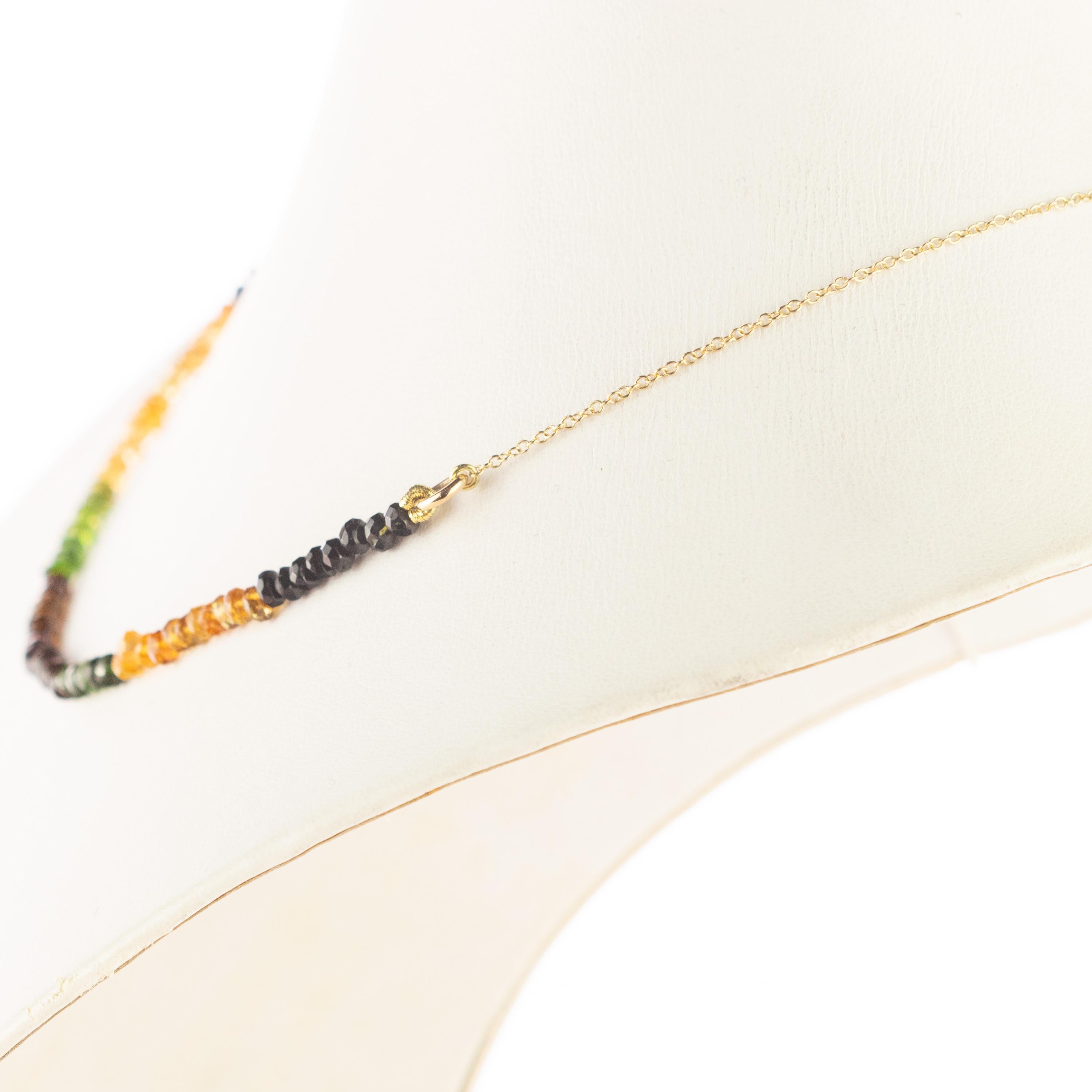 Intini Jewels - Collana di perline da cocktail con tormalina a catena in oro 18 kt. in vendita 3