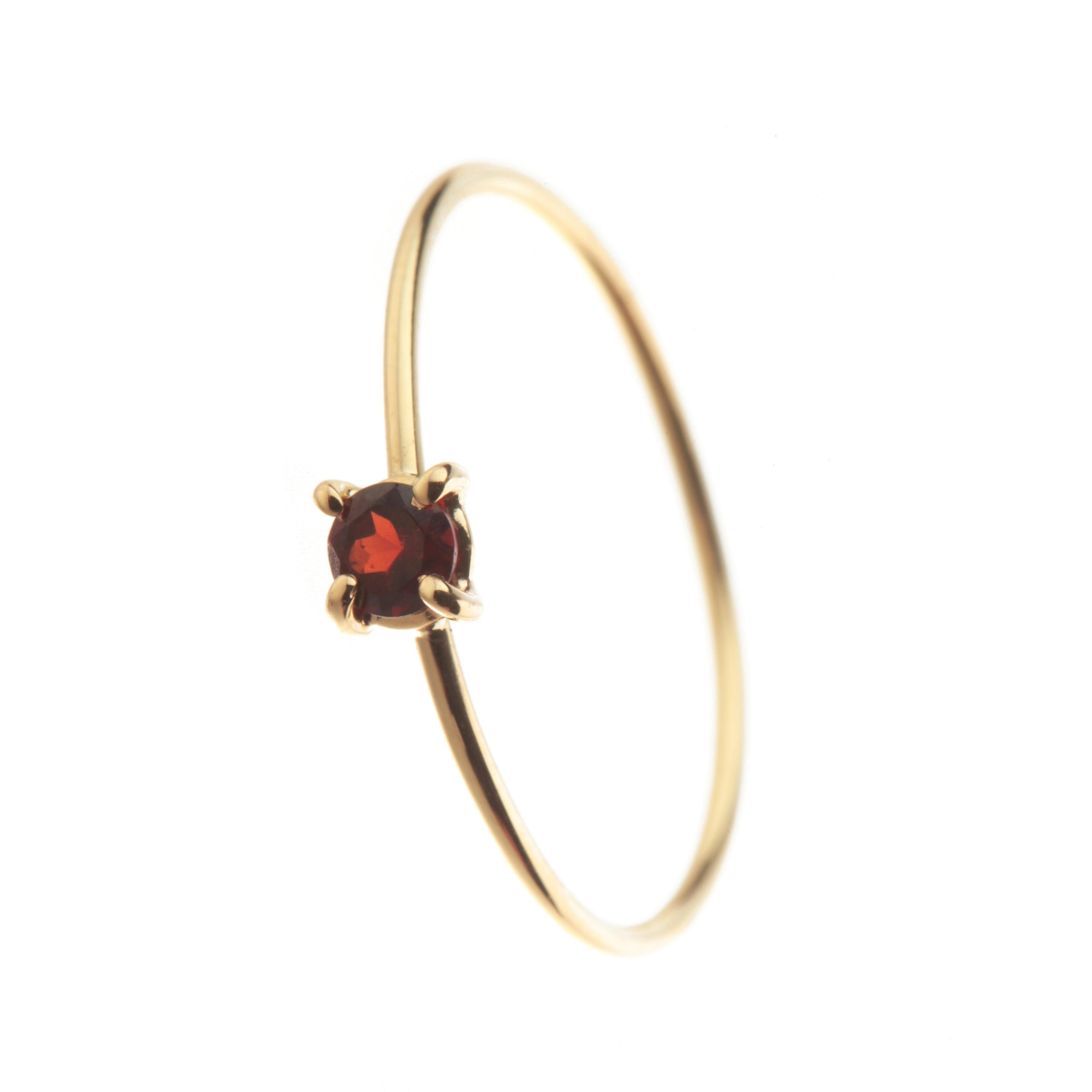 Intini Jewels 18 Karat Gold Garnet Band Handmade Cocktail Chic Modern Ring In New Condition For Sale In Milano, IT