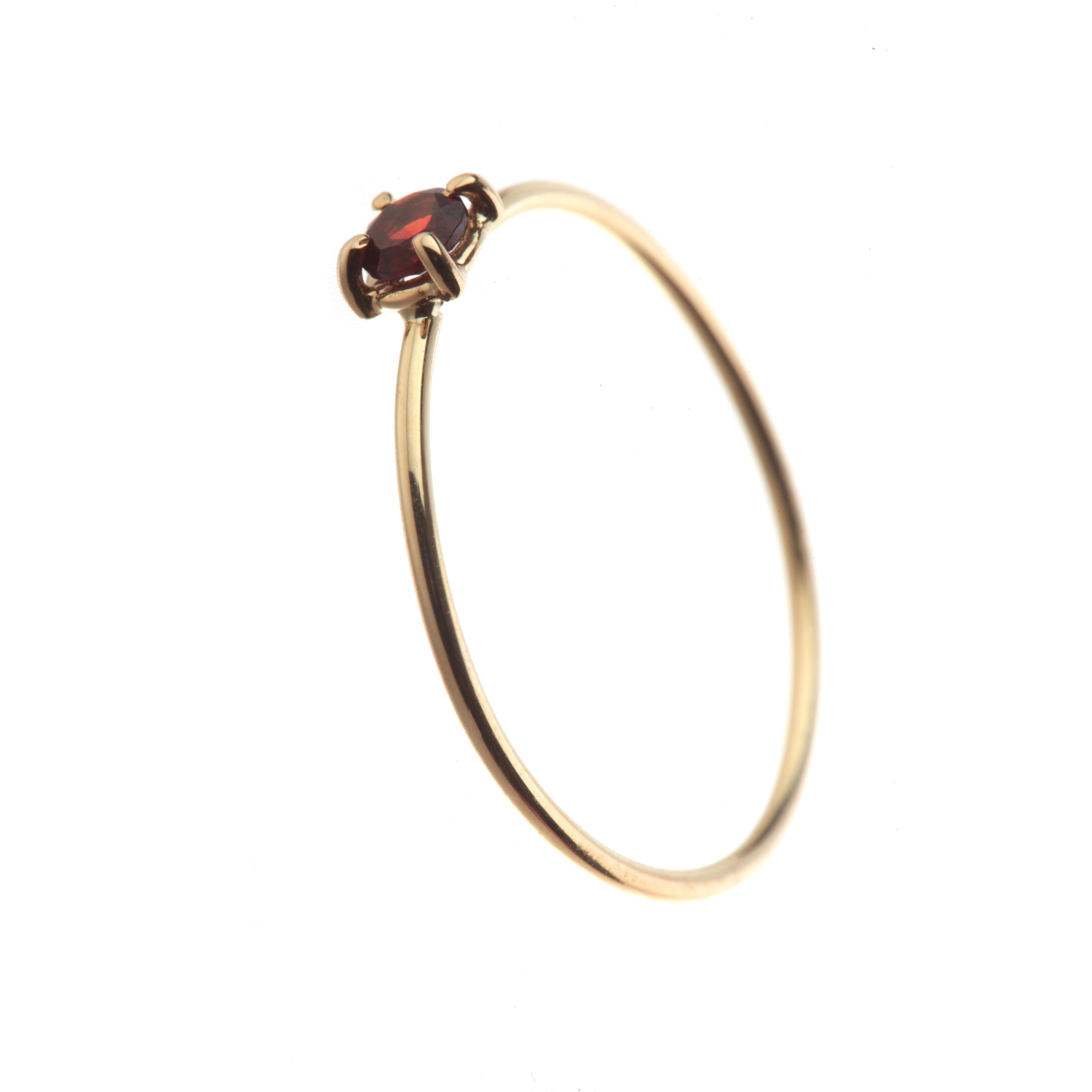 Women's Intini Jewels 18 Karat Gold Garnet Band Handmade Cocktail Chic Modern Ring For Sale