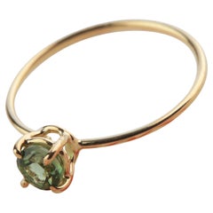 Intini Jewels 18 Karat Gold Green Tourmaline Band Handmade Cocktail Modern Ring