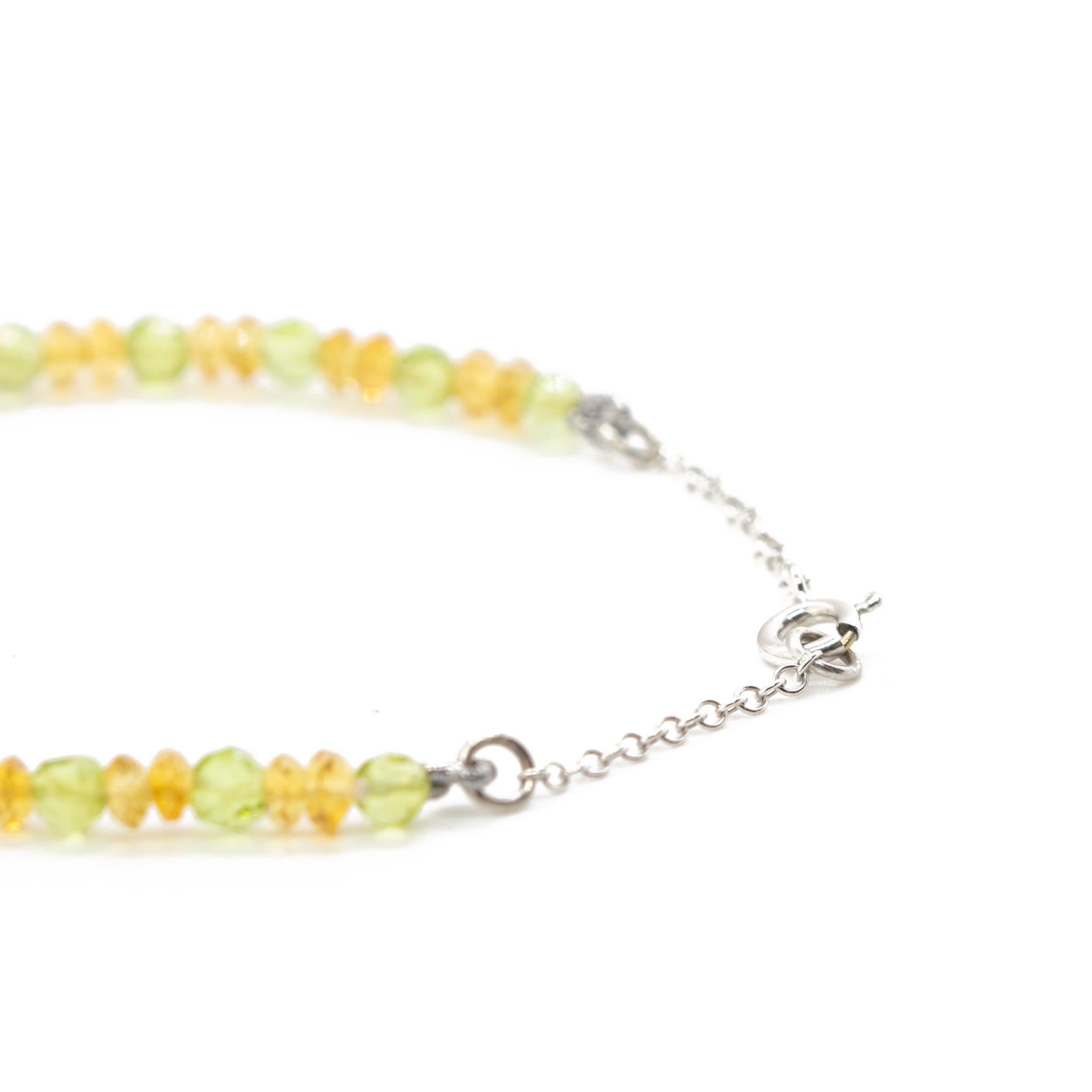 Intini Jewels Pulsera Cadena Oro Blanco 18 Kilates Peridoto Citrino Cuarzo en Nuevo estado para la venta en Milano, IT