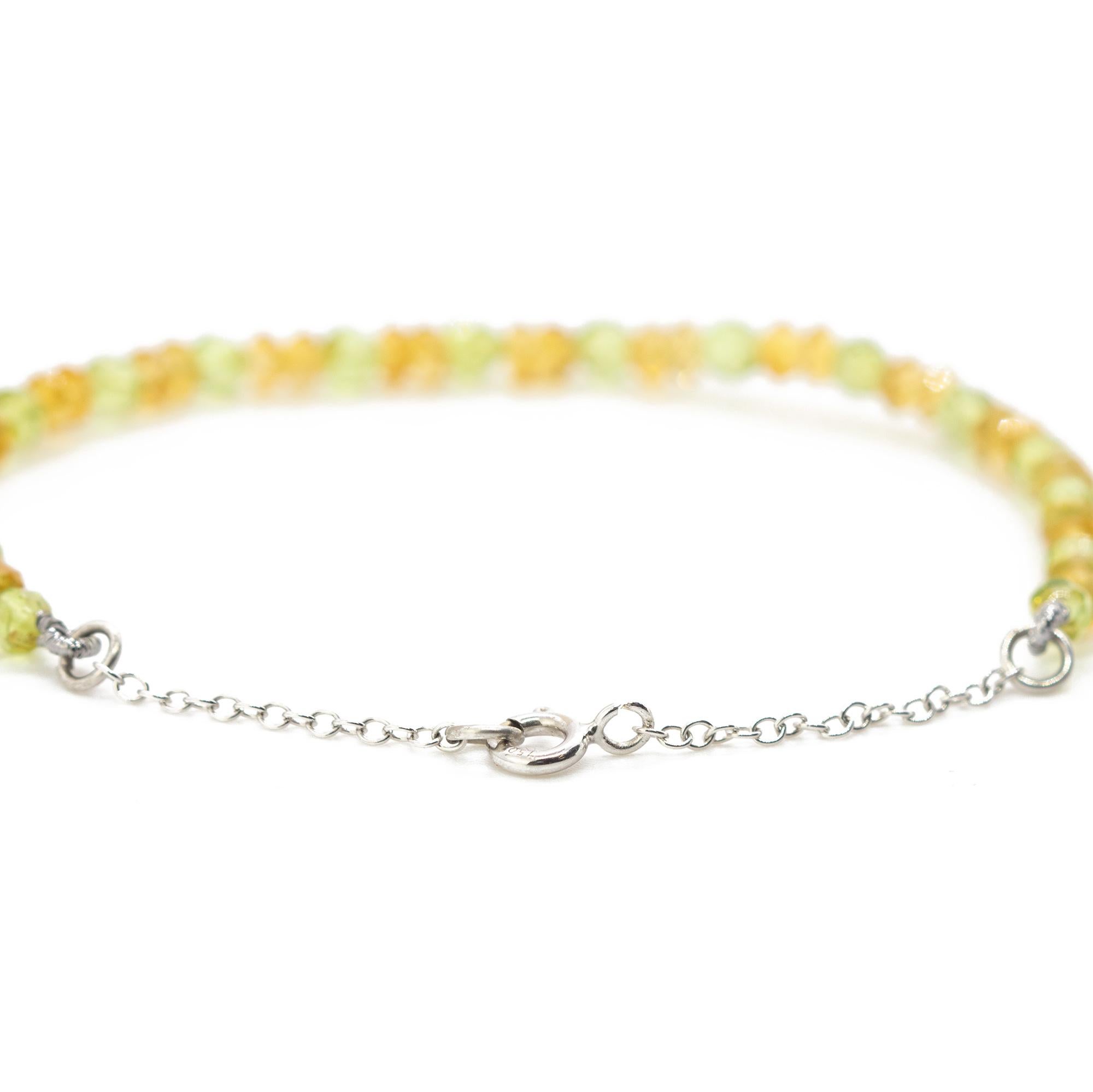 Femenino o masculino Intini Jewels Pulsera Cadena Oro Blanco 18 Kilates Peridoto Citrino Cuarzo en venta