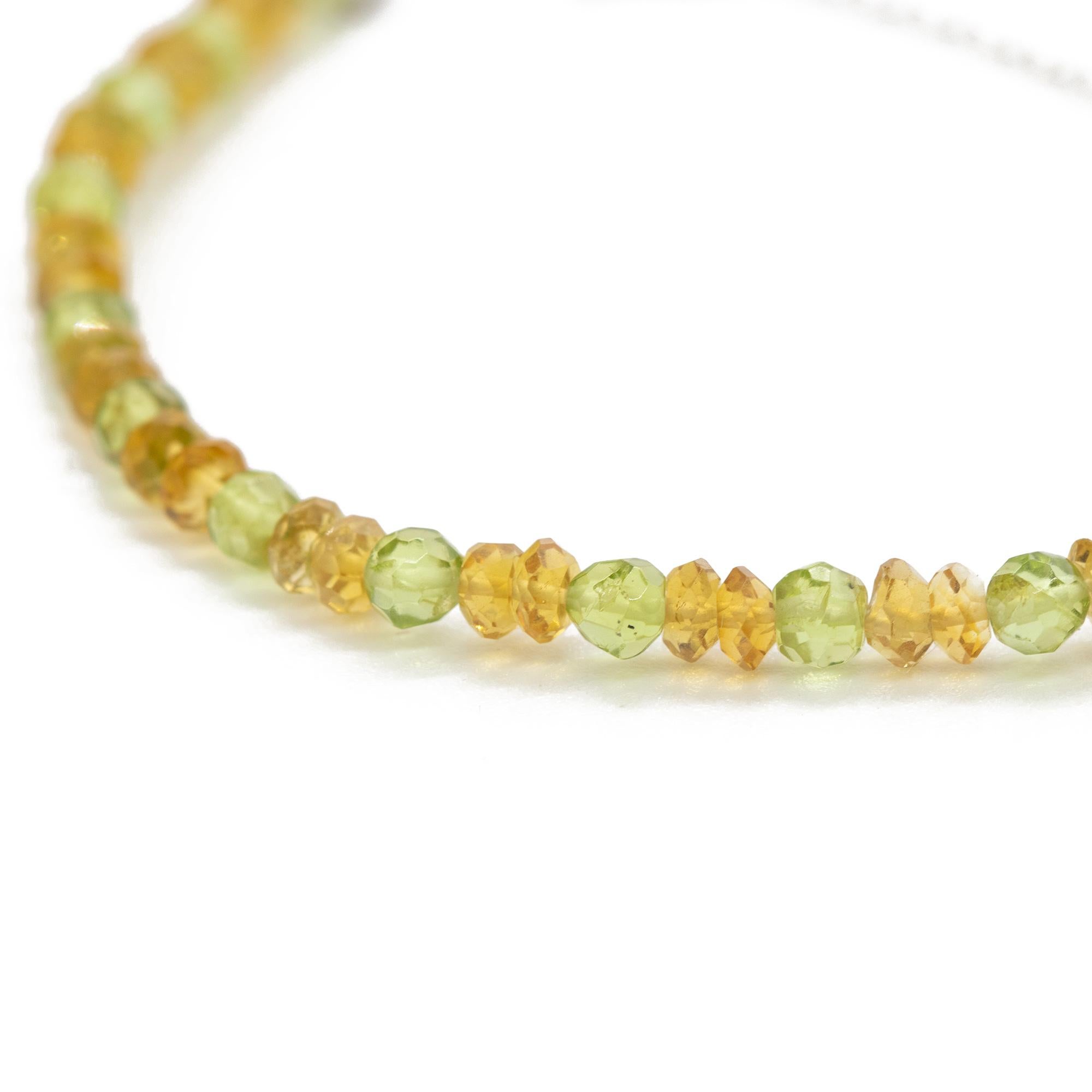 Intini Jewels Pulsera Cadena Oro Blanco 18 Kilates Peridoto Citrino Cuarzo en venta 1