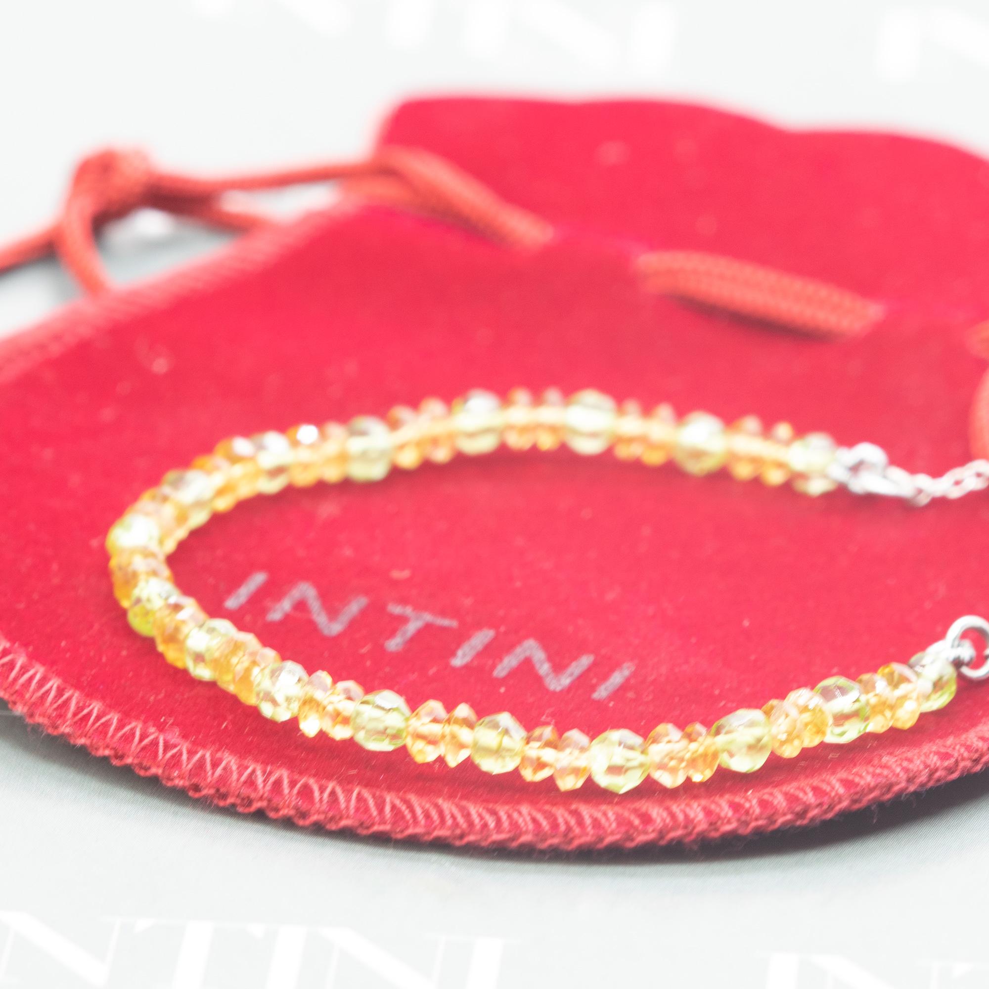 Intini Jewels Pulsera Cadena Oro Blanco 18 Kilates Peridoto Citrino Cuarzo en venta 2