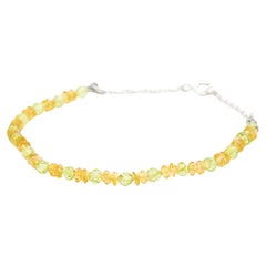 Intini Jewels Bracciale a catena in oro bianco 18 carati con quarzo citrino e peridoto