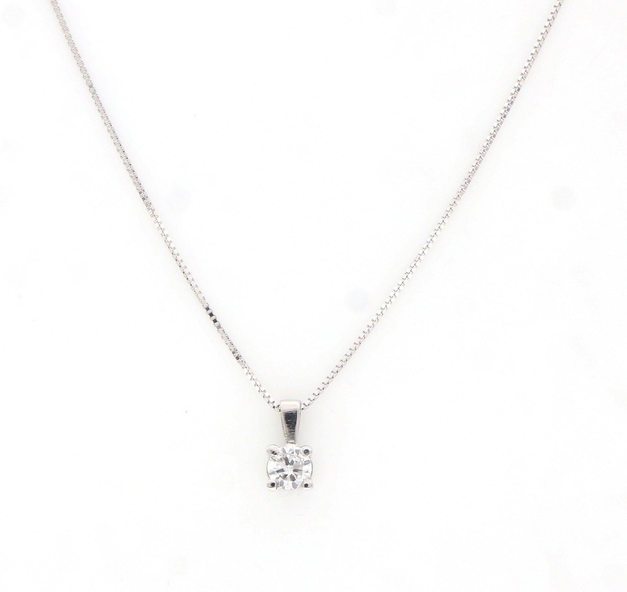 Modernist Intini Jewels 18 Karat White Gold Natural Diamond Chain Light Point Necklace For Sale