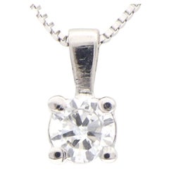Intini Jewels 18 Karat White Gold Natural Diamond Chain Light Point Necklace