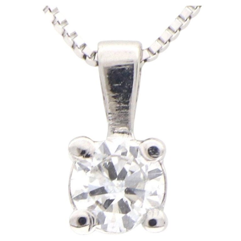 Intini Jewels 18 Karat White Gold Natural Diamond Chain Light Point