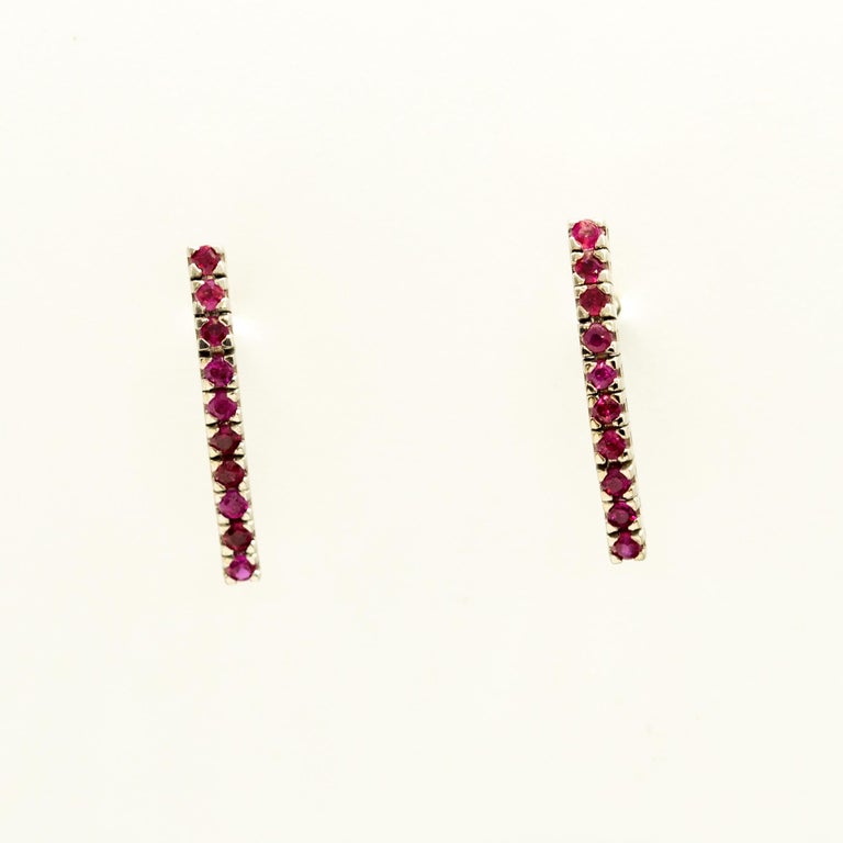 Intini Jewels 18 Karat White Gold Natural Rubies Cocktail Ruby Tennis