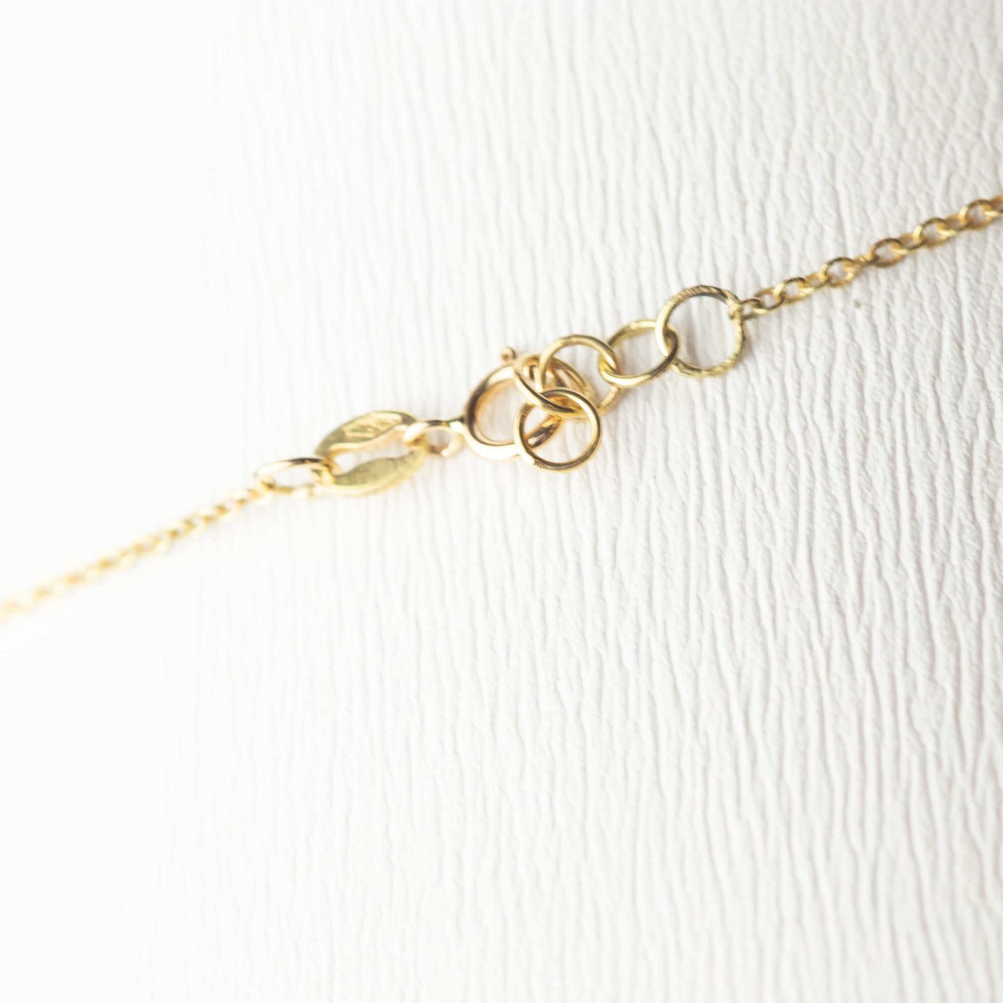 Intini Jewels - Collana a catena in oro giallo 18 carati con zaffiri multicolore fatta a mano in vendita 7