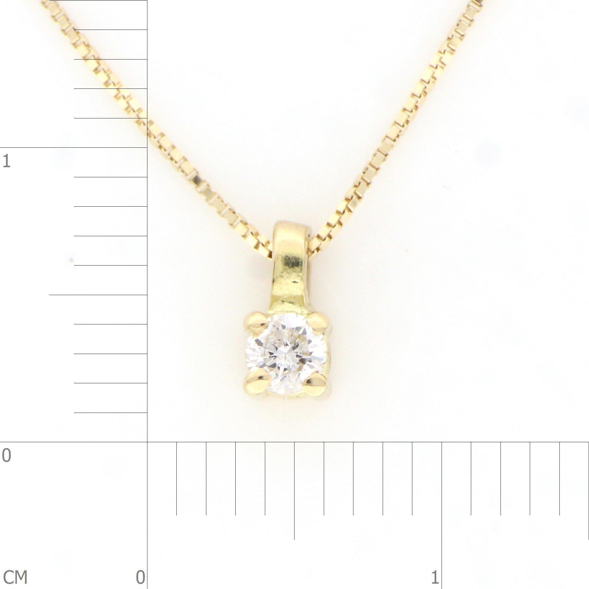 Intini Jewels 18 Karat Yellow Gold Natural Diamond Chain Light Point Necklace For Sale 1