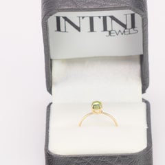 Intini Jewels 18 Karat Yellow Gold Natural Peridot Cabochon Cut Cocktail Ring