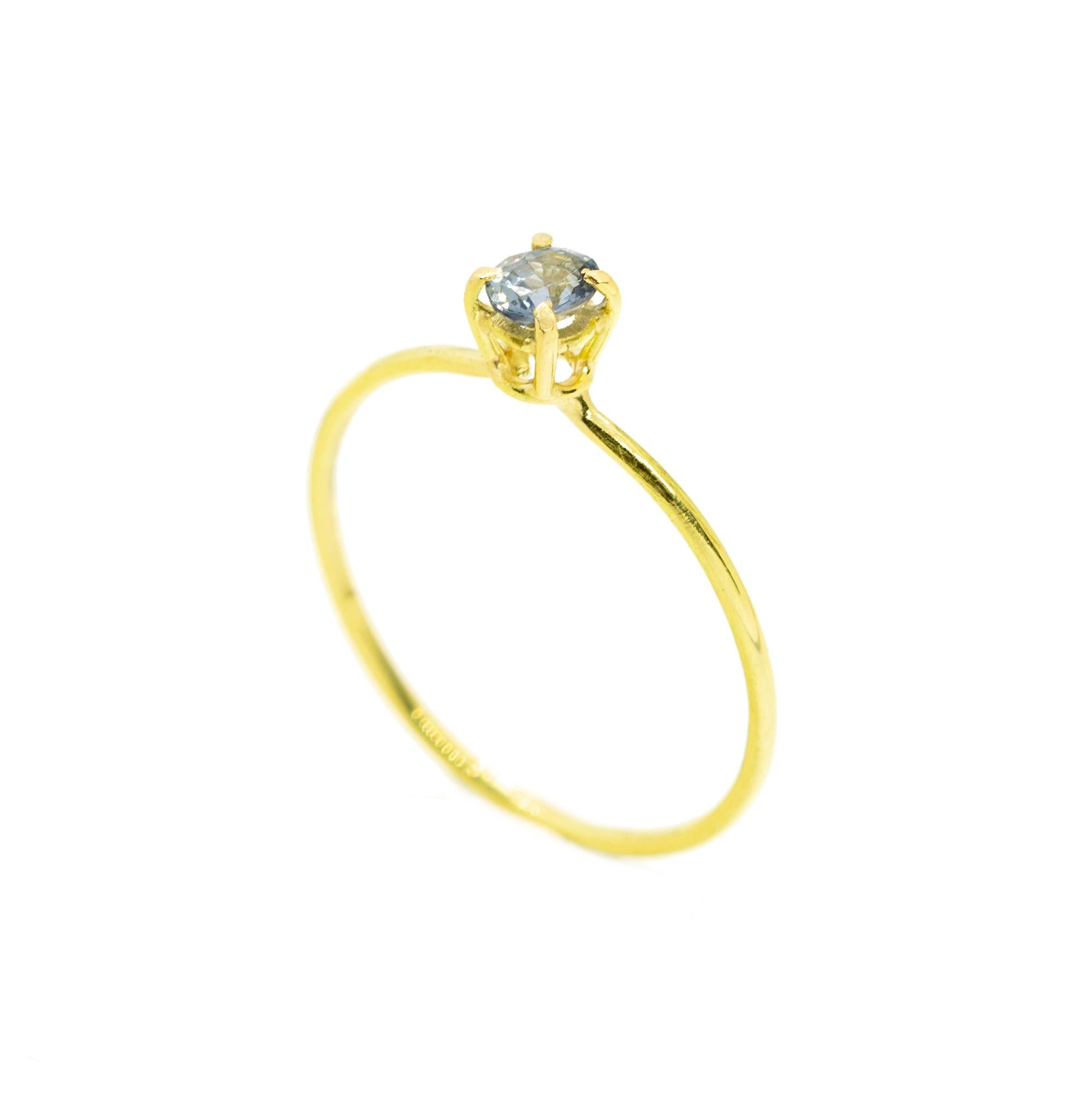 Moderne Intini Jewels, bague cocktail midi cocktail en or jaune 18 carats avec saphir bleu taille ovale en vente