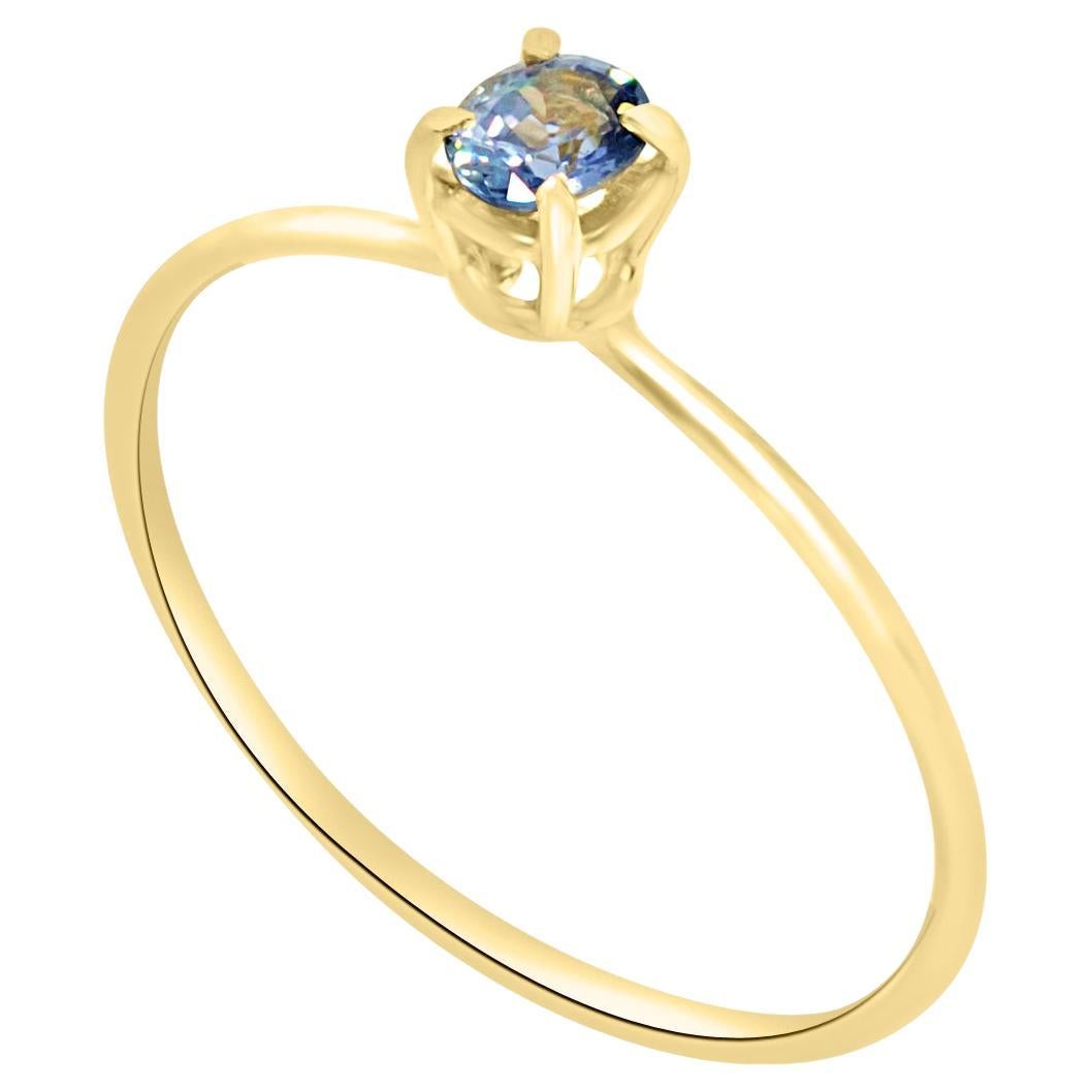 Intini Jewels, bague cocktail midi cocktail en or jaune 18 carats avec saphir bleu taille ovale