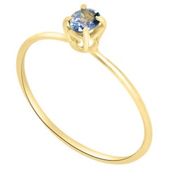 Intini Jewels, bague cocktail midi cocktail en or jaune 18 carats avec saphir bleu taille ovale