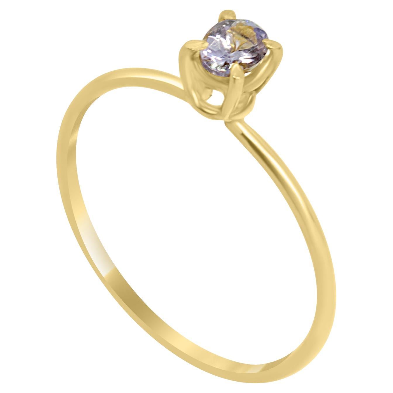 Intini Jewels Bague cocktail midi en or jaune 18 carats avec saphir bleu taille ovale