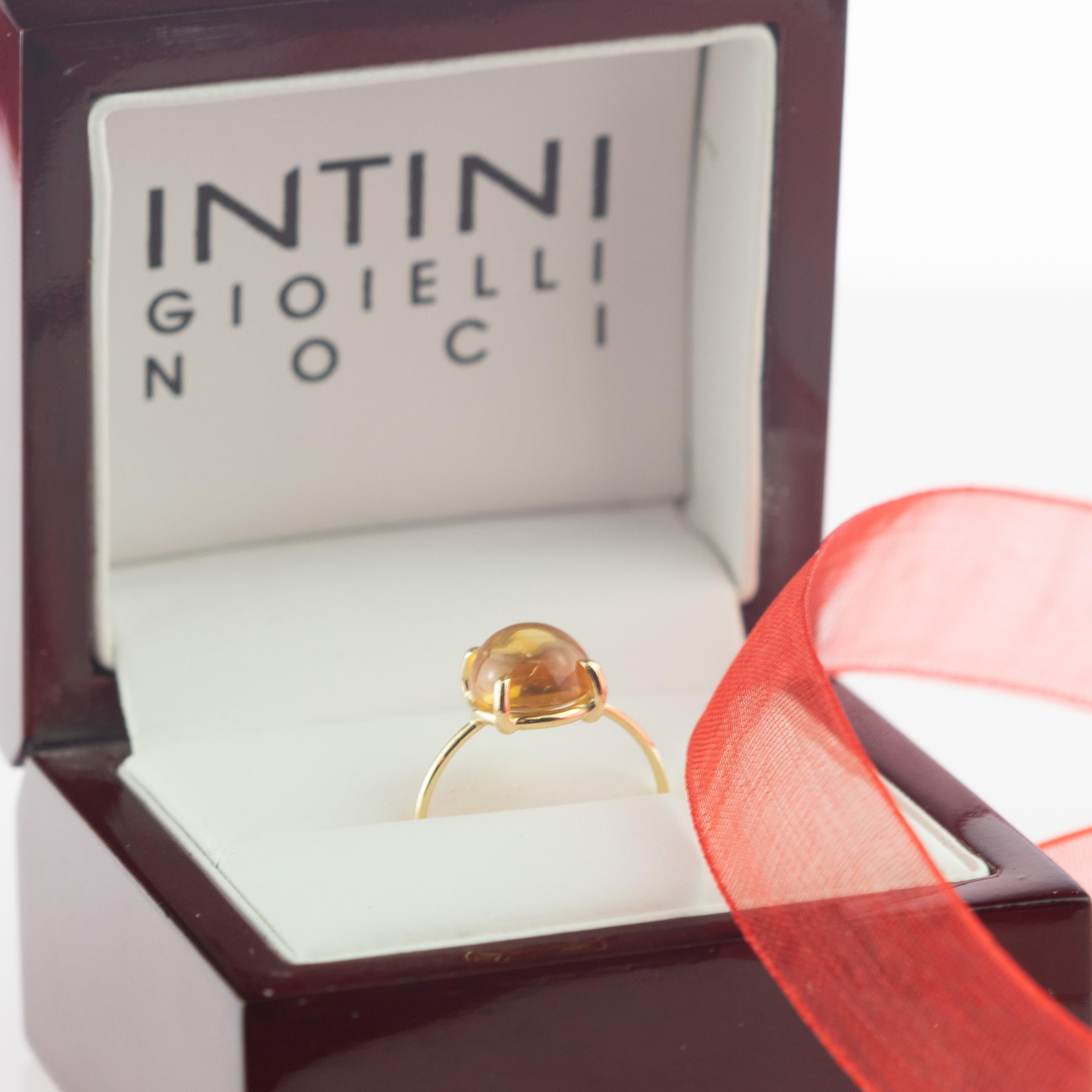 Moderne Intini Jewels Bague cocktail en or jaune 18 carats avec quartz et citrine taille ovale en vente