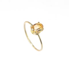 Intini Jewels 18 Karat Yellow Gold Oval Cut Citrine Quartz Cocktail Ring