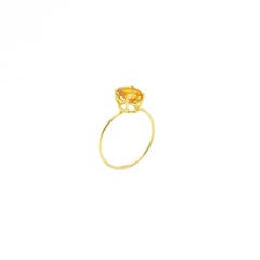 Intini Jewels 18 Karat Yellow Gold Oval Cut Citrine Quartz Cocktail Ring