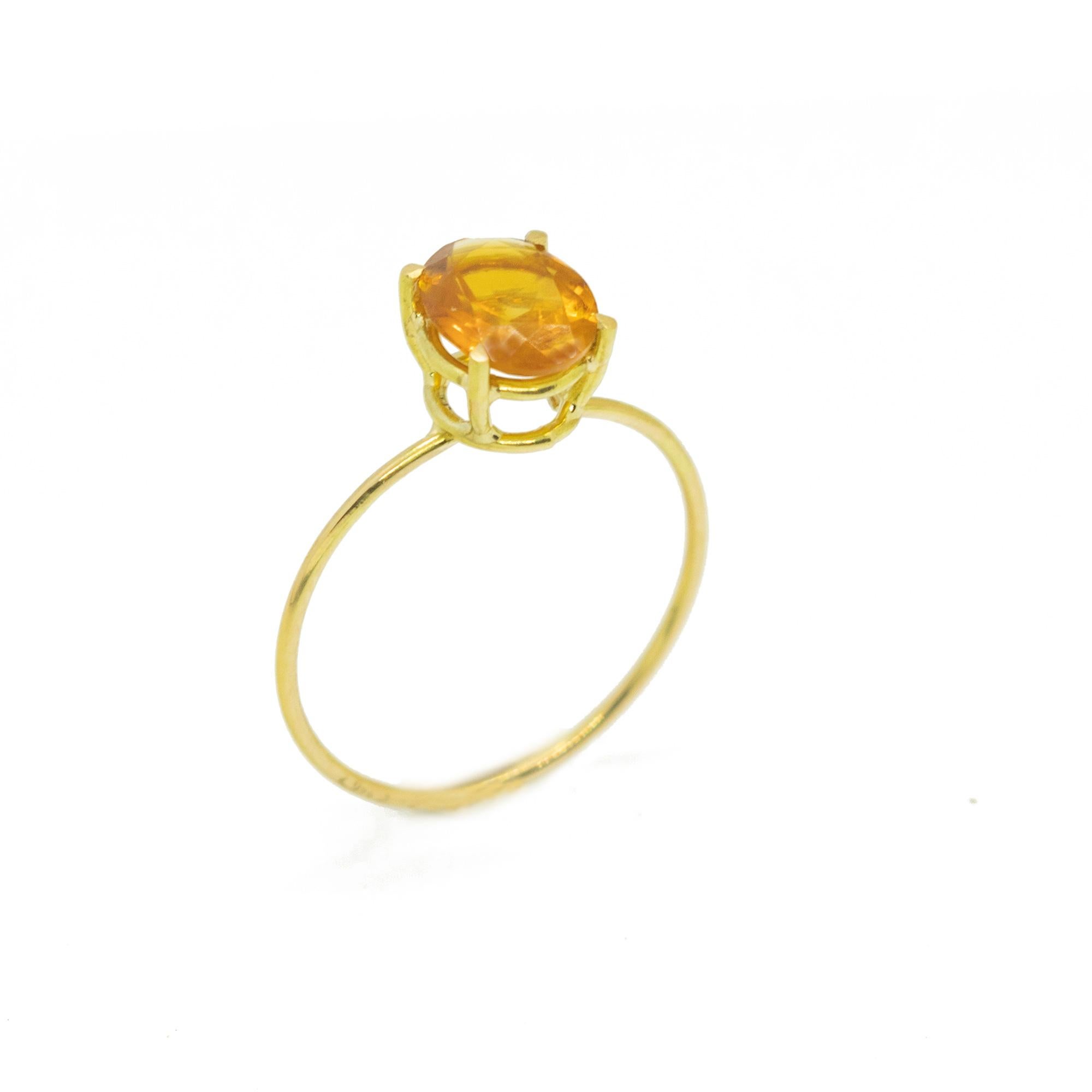 Moderne Intini Jewels Bague cocktail en or jaune 18 carats avec quartz et citrine taille ovale en vente