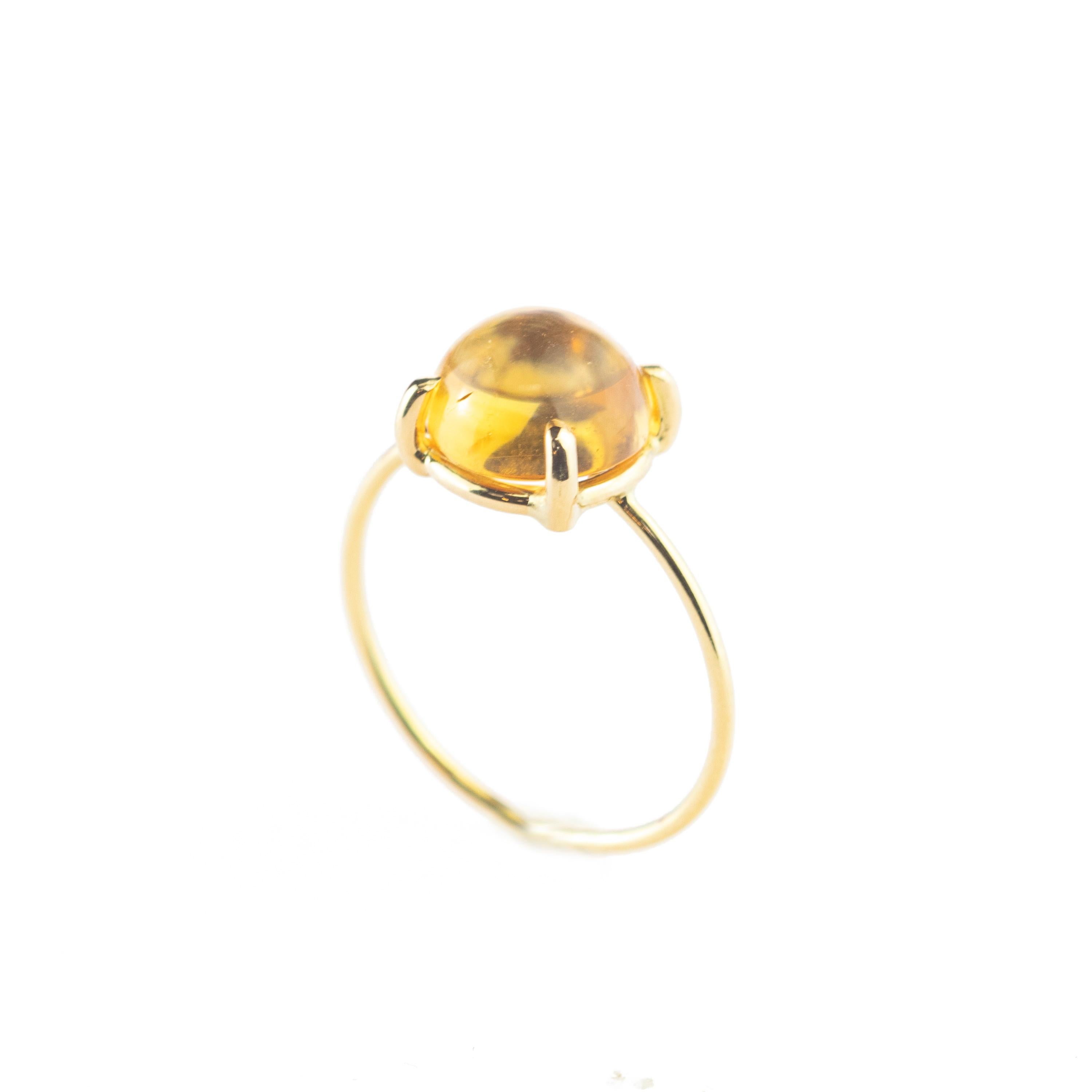 Intini Jewels Bague cocktail en or jaune 18 carats avec quartz et citrine taille ovale Neuf - En vente à Milano, IT