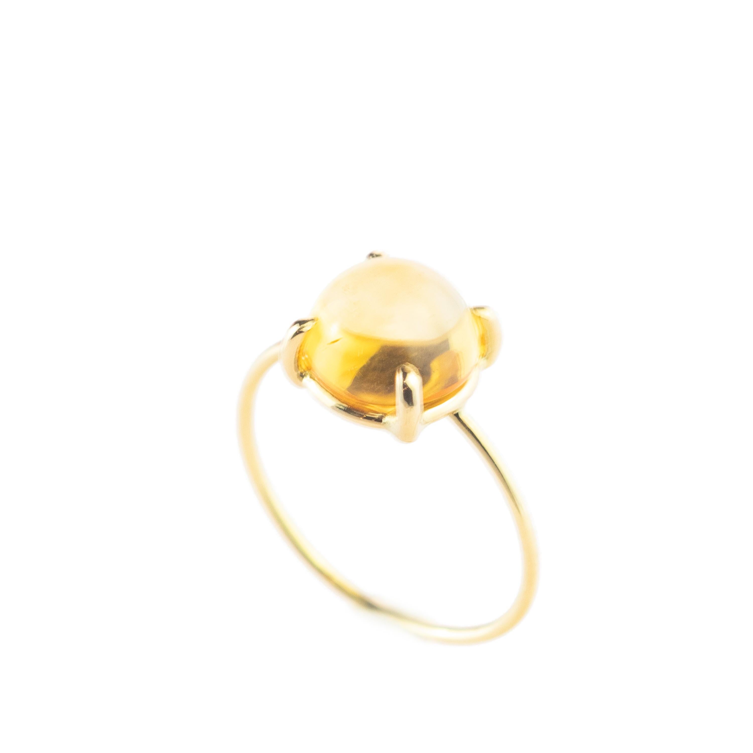 Intini Jewels Bague cocktail en or jaune 18 carats avec quartz et citrine taille ovale Unisexe en vente