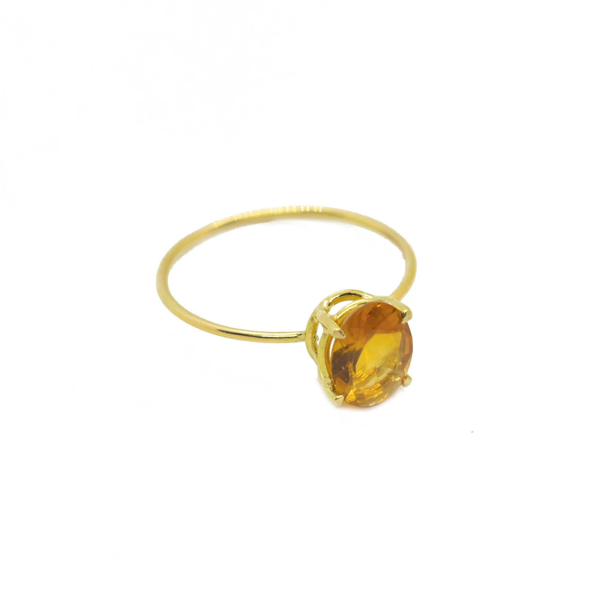 Intini Jewels Bague cocktail en or jaune 18 carats avec quartz et citrine taille ovale Neuf - En vente à Milano, IT