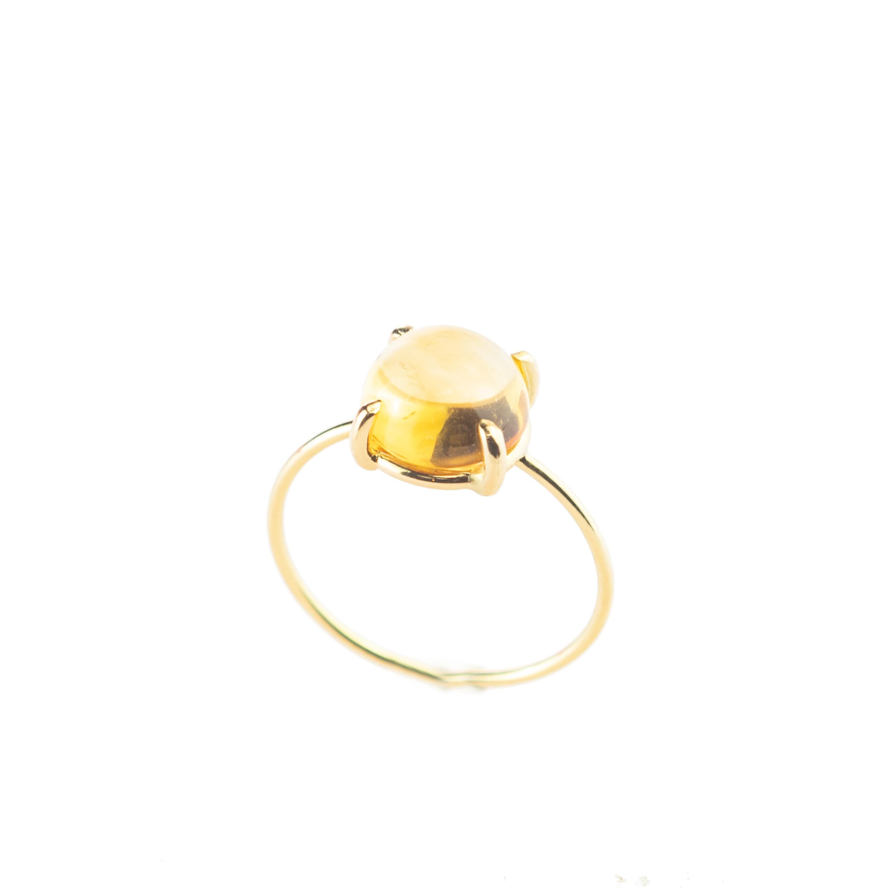 Intini Jewels Bague cocktail en or jaune 18 carats avec quartz et citrine taille ovale en vente 1
