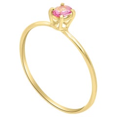 Intini Jewels 18 Karat Yellow Gold Oval Cut Pink Sapphire Cocktail Midi Ring