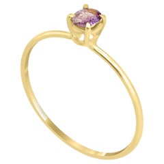 Intini Jewels 18 Karat Yellow Gold Oval Cut Violet Sapphire Cocktail Midi Ring
