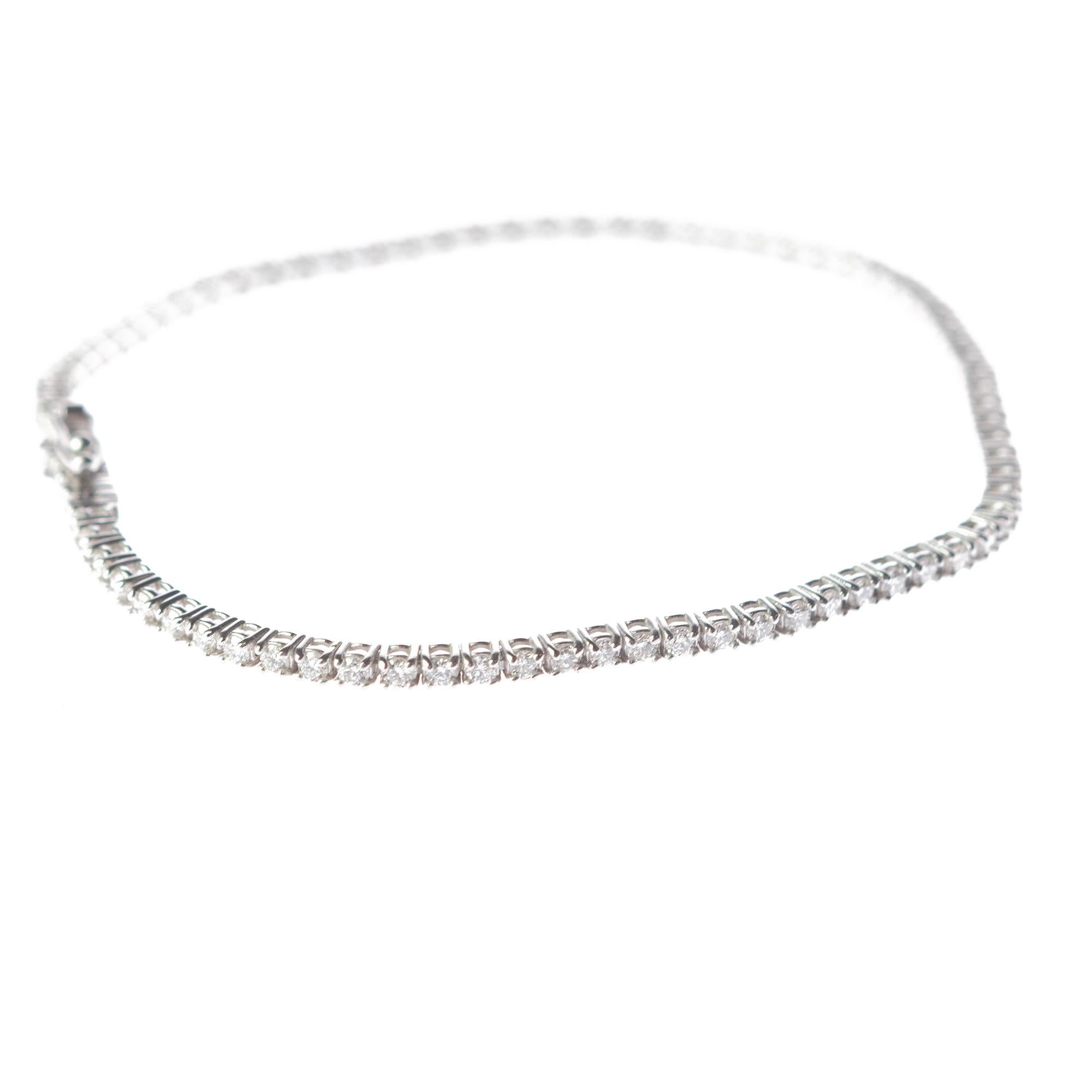 Intini Jewels Diamante de 1,81 quilates Pulsera de cóctel de tenis tejida en oro de 18 quilates Romano clásico en venta