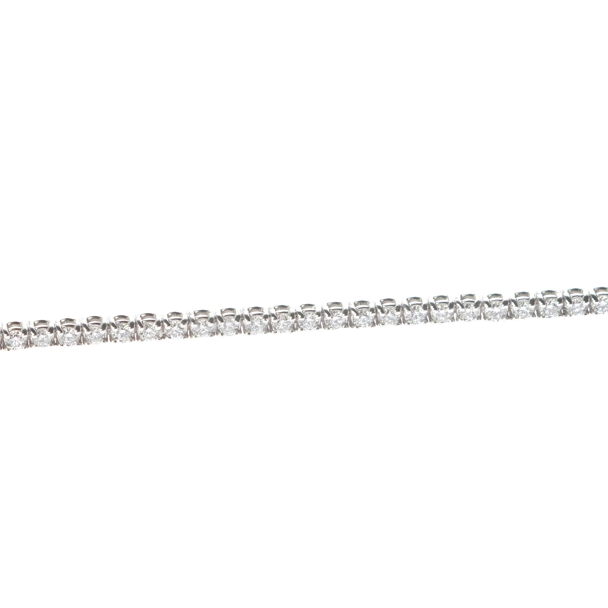 Femenino o masculino Intini Jewels Diamante de 1,81 quilates Pulsera de cóctel de tenis tejida en oro de 18 quilates en venta